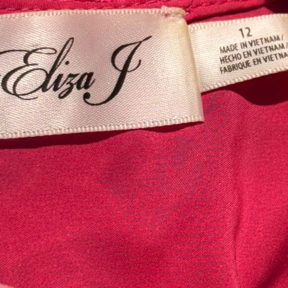 Eliza J. Vibrant Pink Lace Dress Sz 12 - Picture 5 of 6